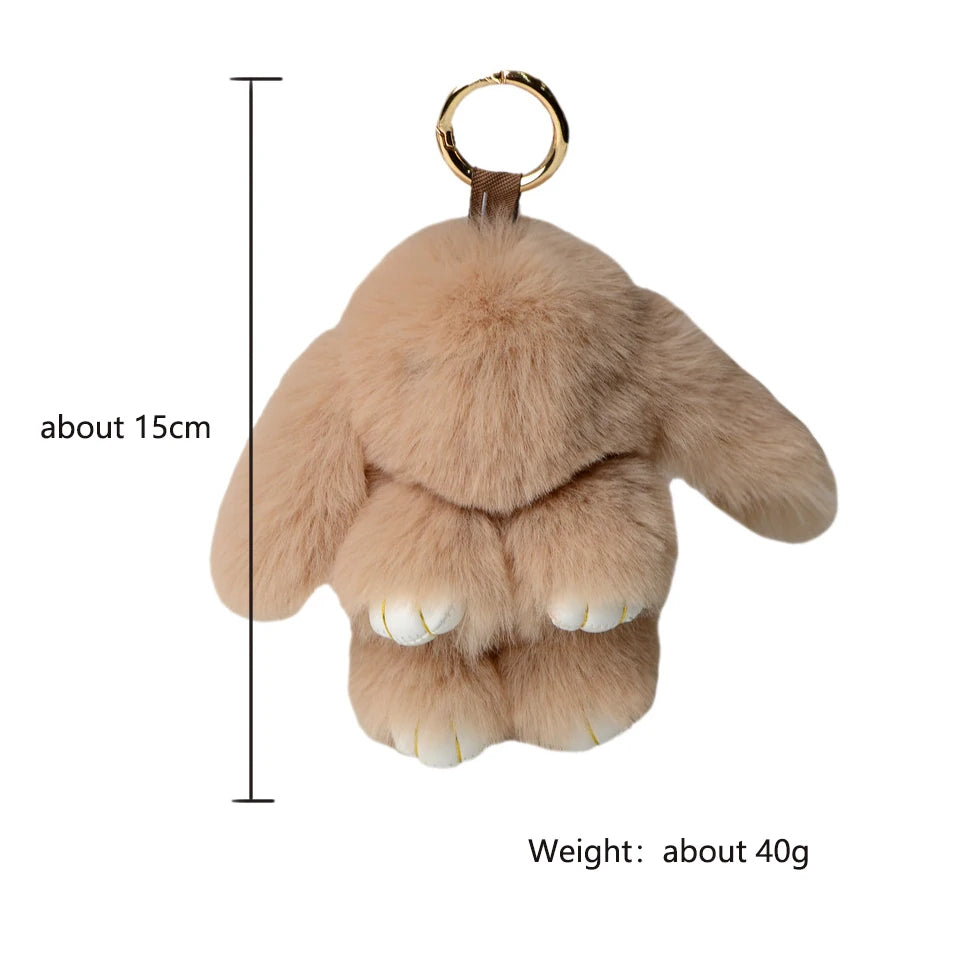 Pom keychain bag charm white color option