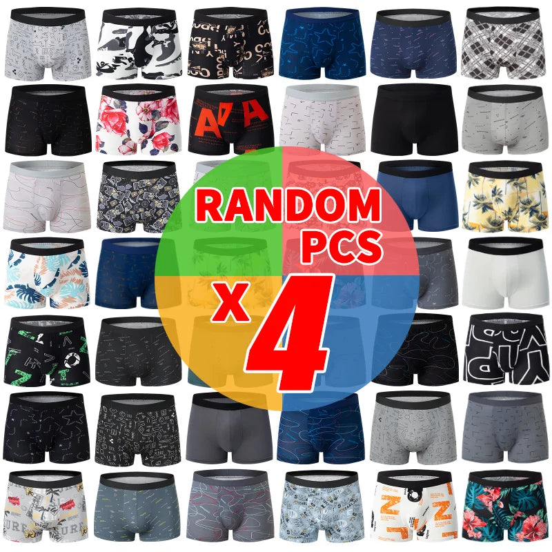 Men's printed boxer shorts worn model
