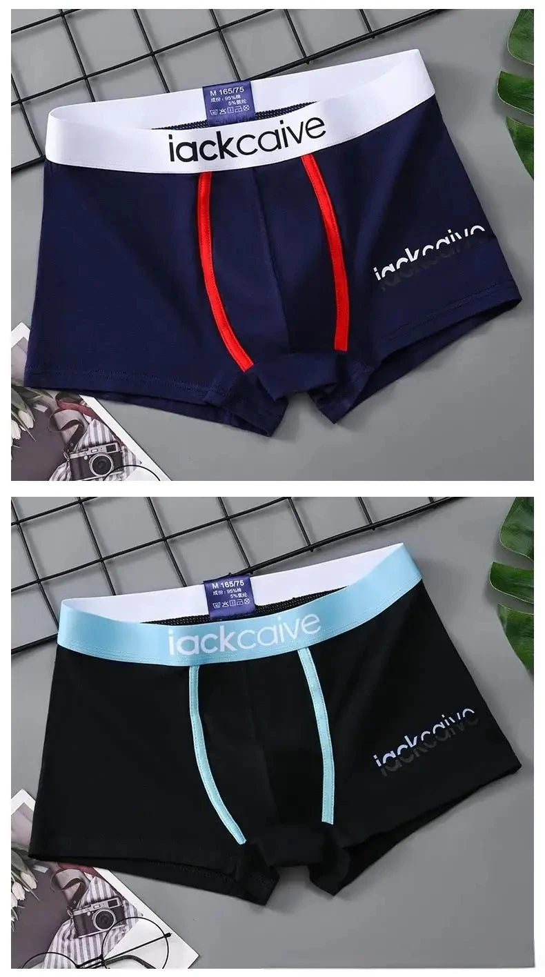 Men's printed cotton boxers size range display