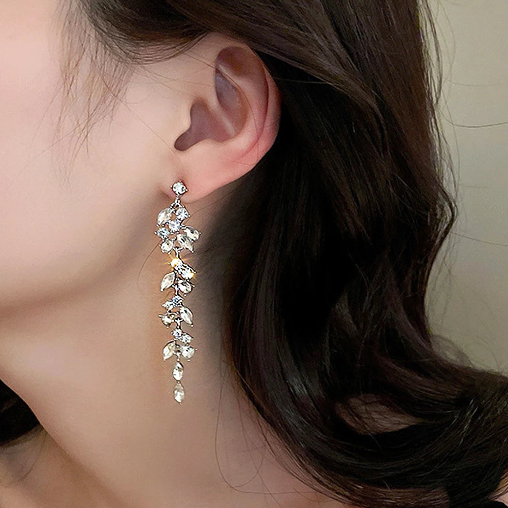 Crystal tassel drop earrings style variety display