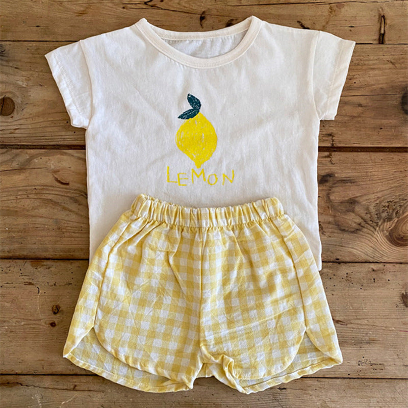 Baby sleeveless pajama set worn on baby