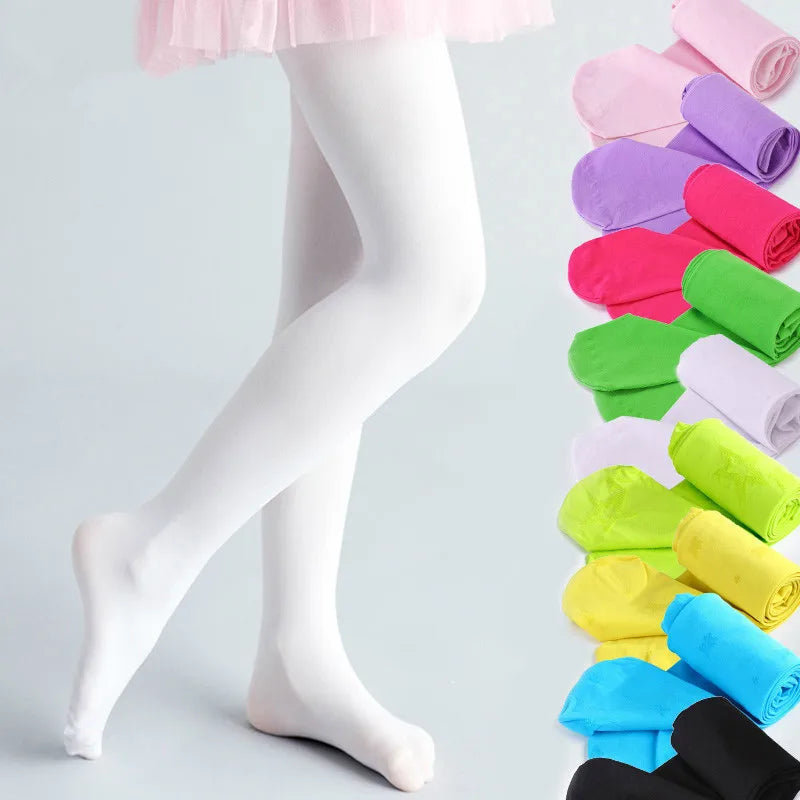 Kids candy color ballet tights color variety display
