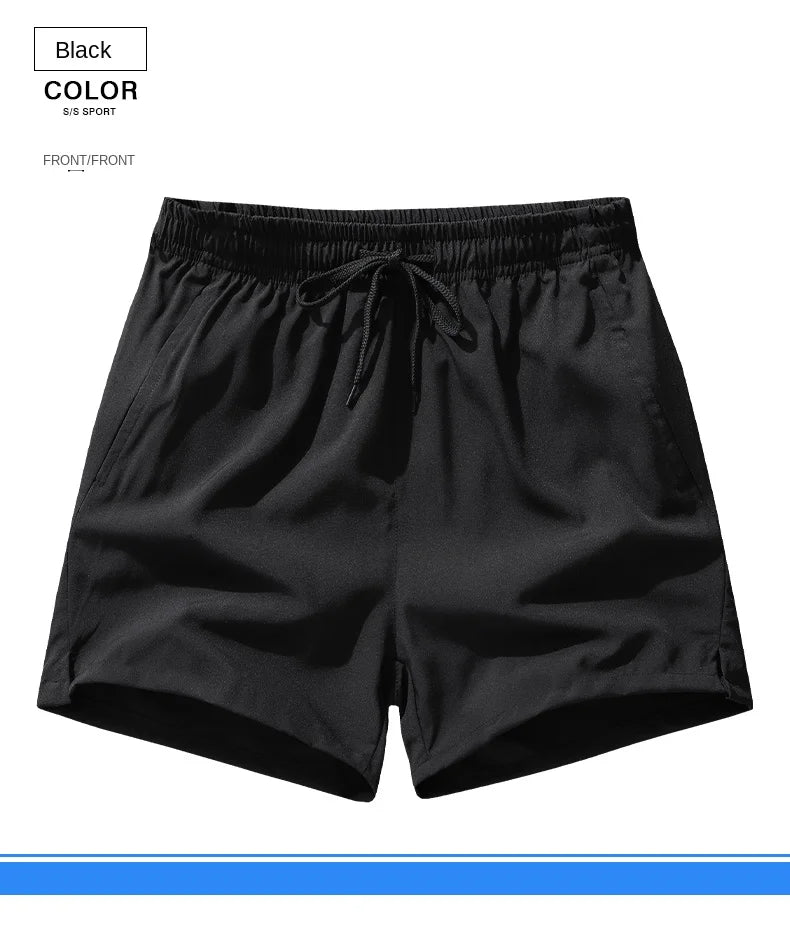 Quick-dry running shorts front view black