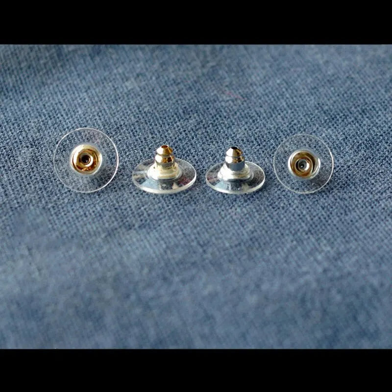 Rubber earring backs attached to earring post