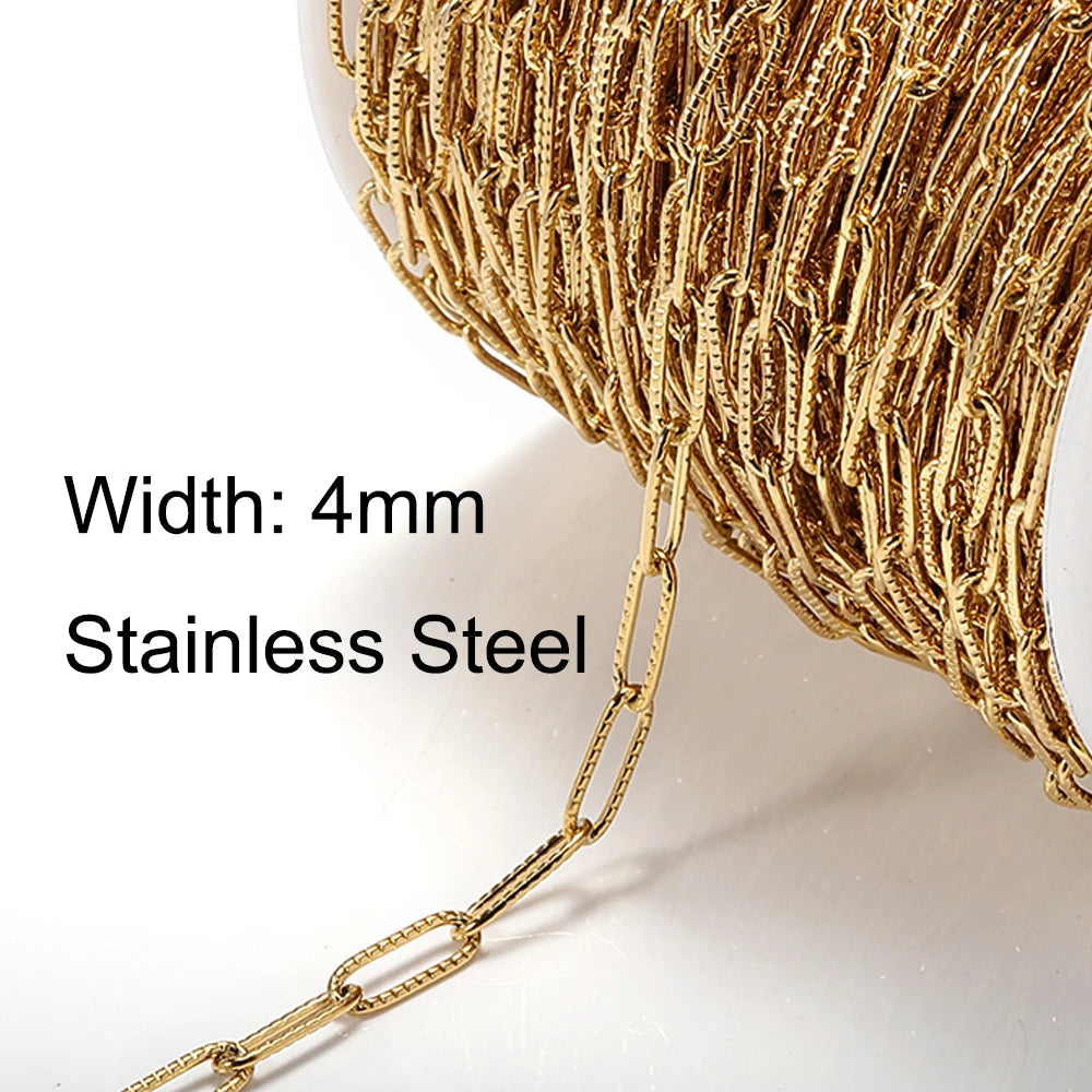 Stainless steel chain by the meter curb link style