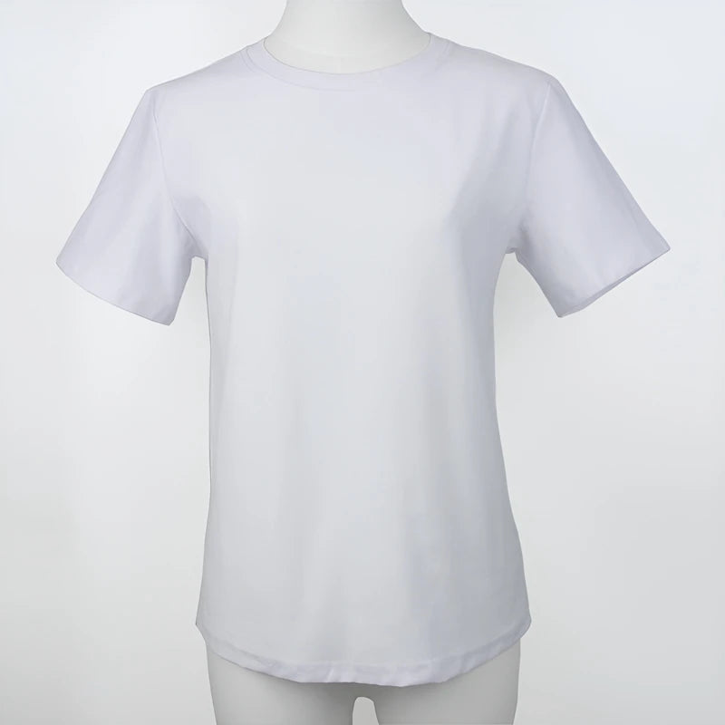Heavyweight cotton tee front view white