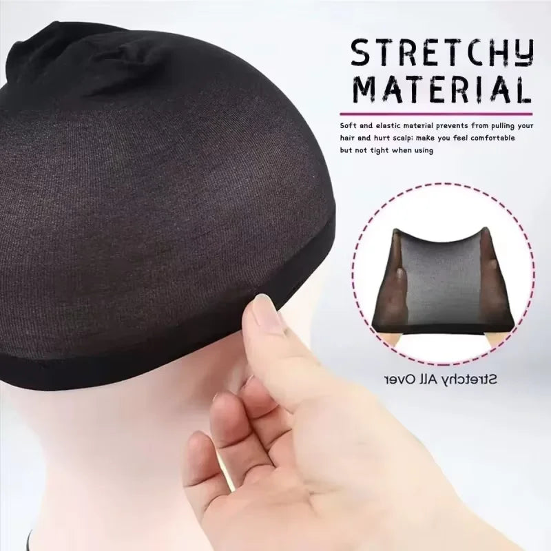 Nylon wig cap worn on model
