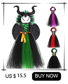 Girls Witch Halloween Costume – Spooky 3-Piece Dress Set