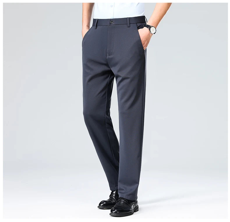 Business Casual Pants – Men's Elastic Waist Dress Trousers