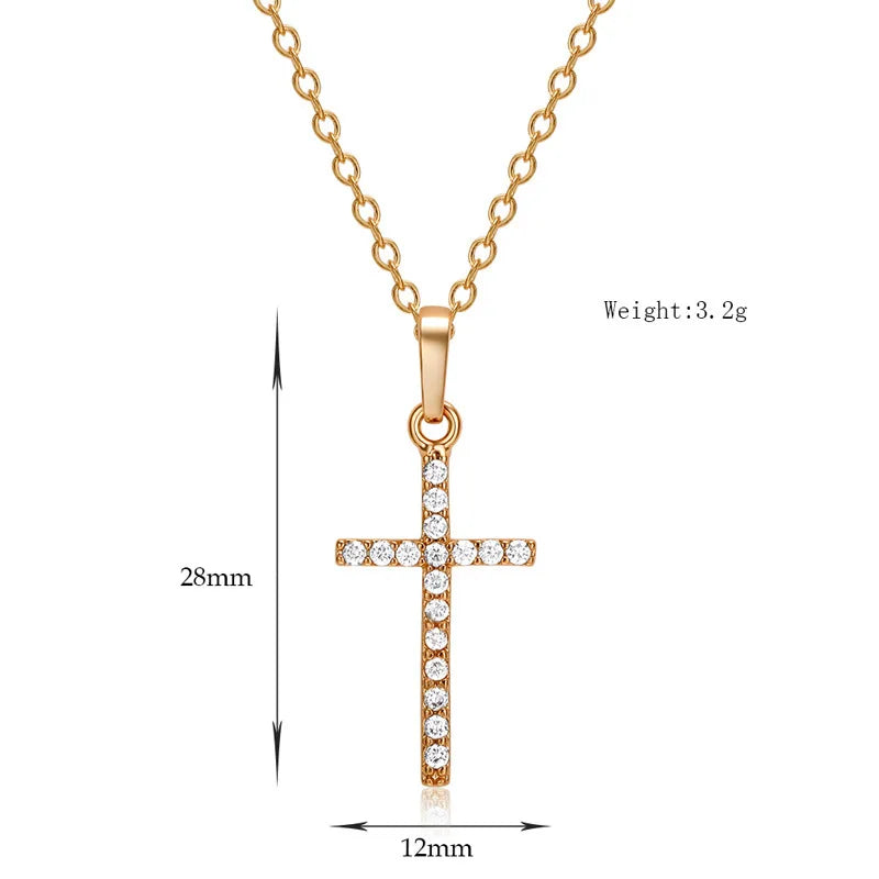 Zircon cross pendant necklace pendant close-up