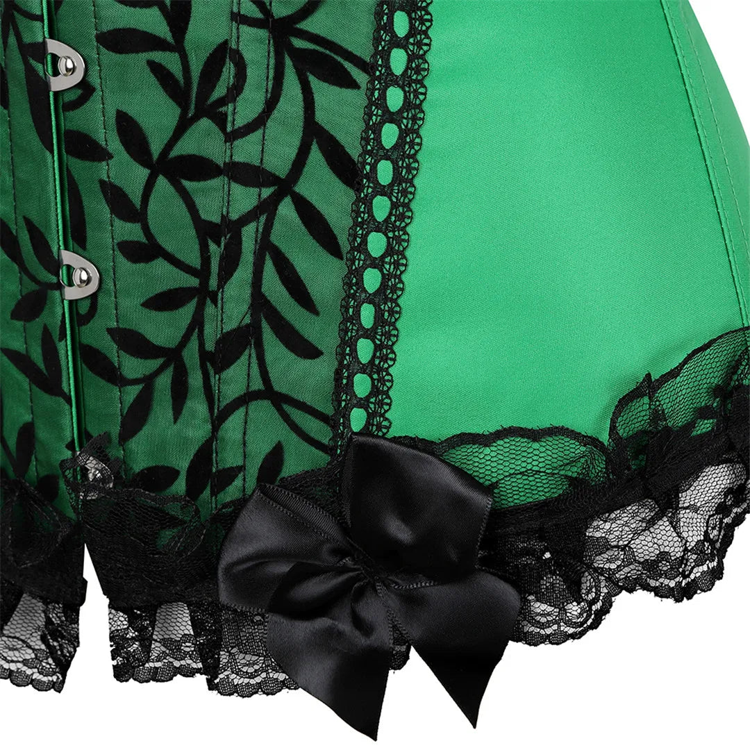 Lace-up floral corset top worn styled outfit