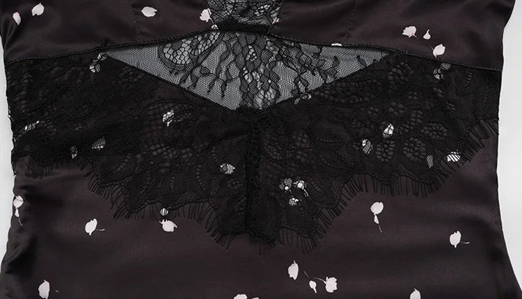 Women's lace print maxi dress front view