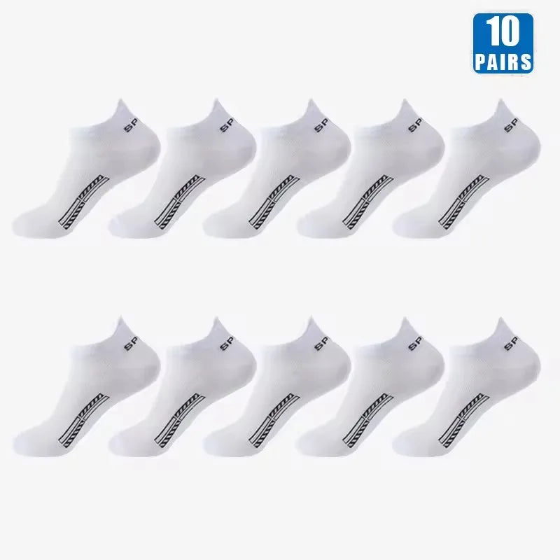 Men's casual boat socks worn in shoe