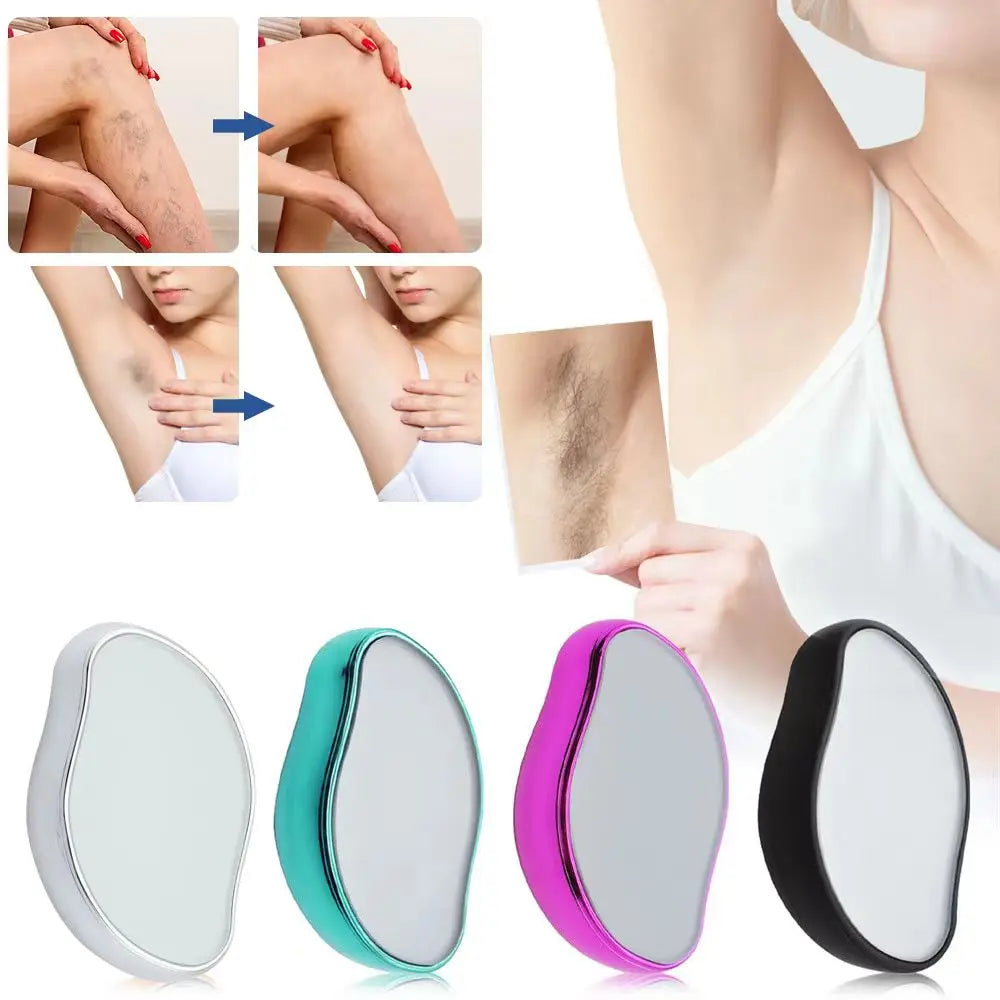 Crystal Hair Eraser Physical Epilator shown in use for hair removal on underarm area.