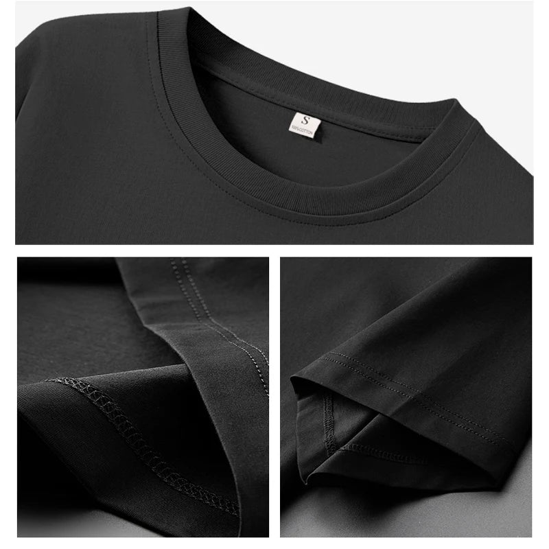 Heavyweight cotton tee front view black