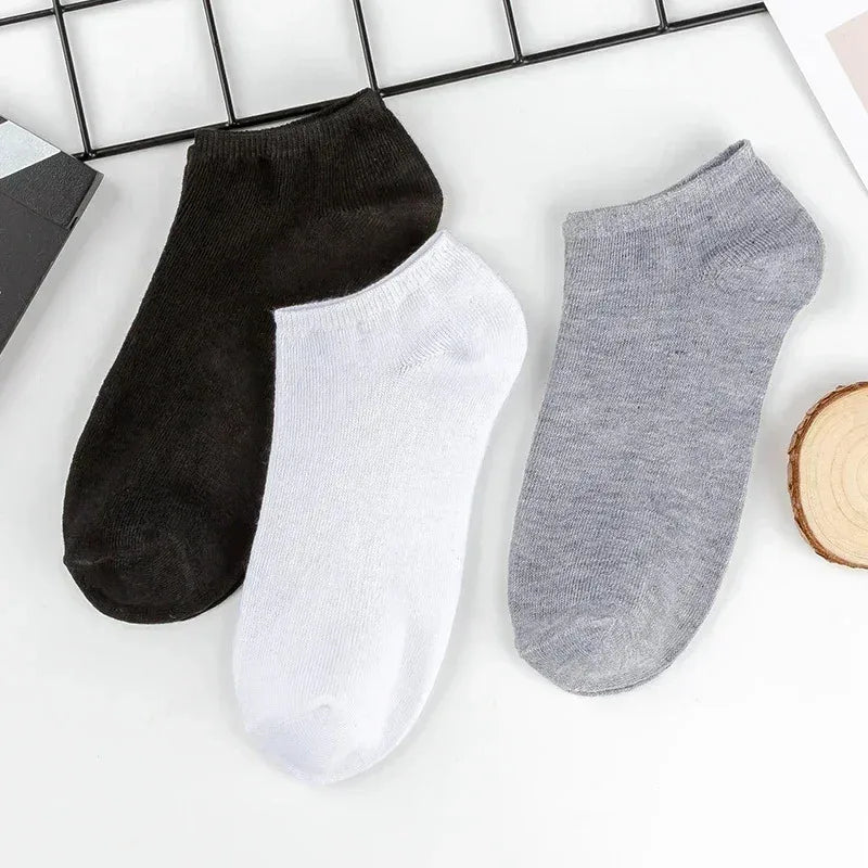 Unisex cotton ankle socks multi-pack mixed colors