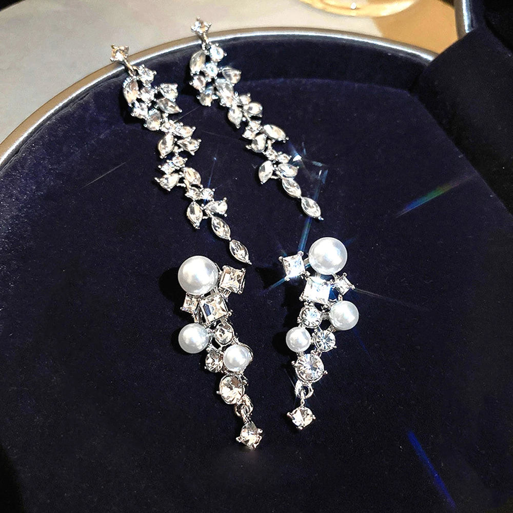 Crystal tassel drop earrings style variety display