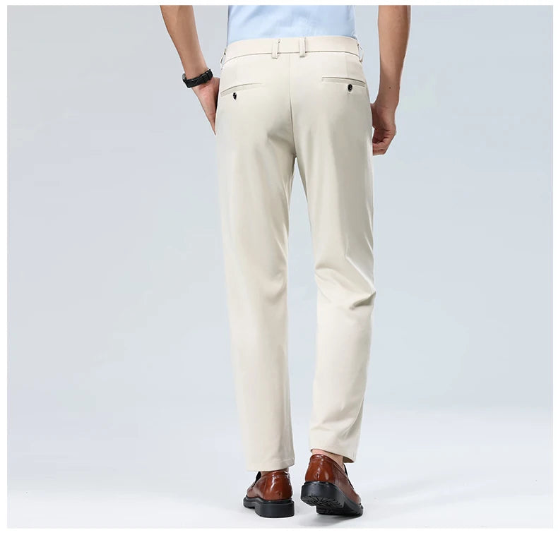 Business Casual Pants – Men's Elastic Waist Dress Trousers