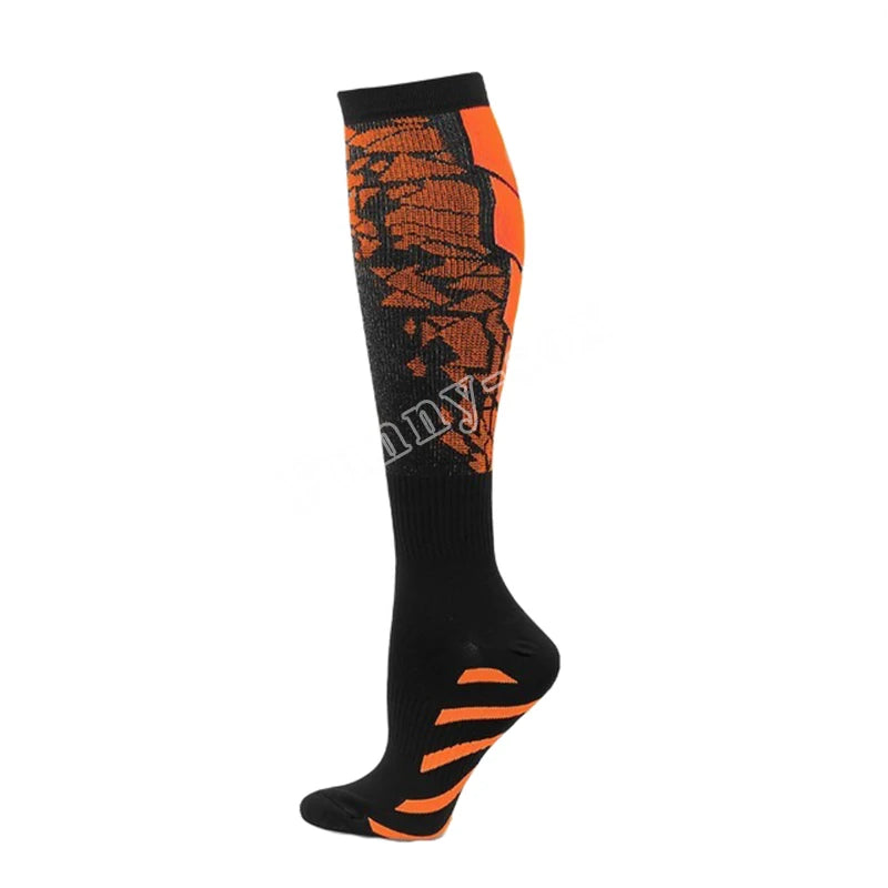 Compression support socks worn on legs