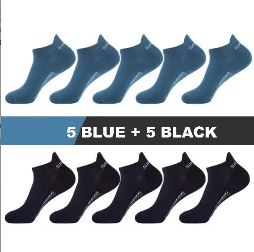 Men's casual boat socks worn in shoe