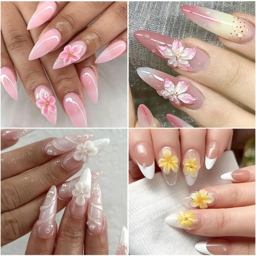3D flower silicone nail mold used on nails