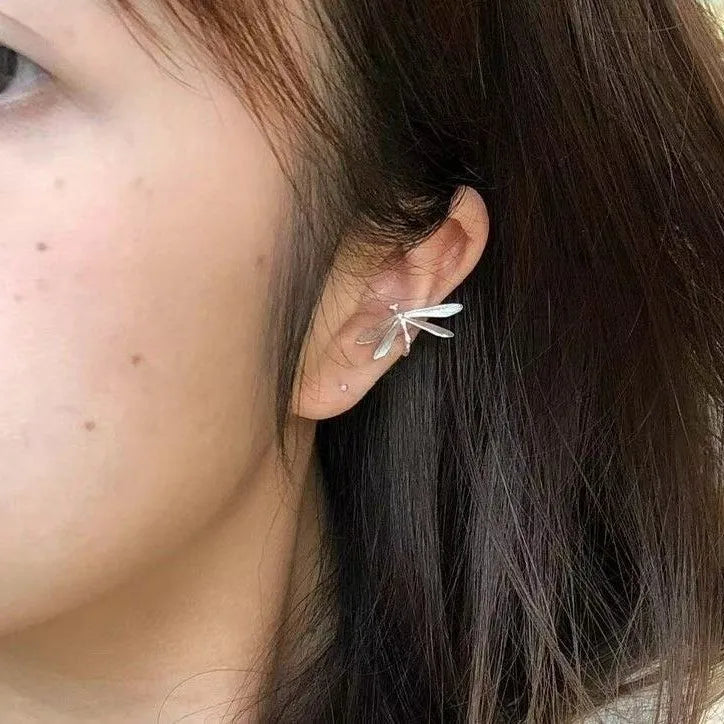 Dragonfly clip-on earrings front view