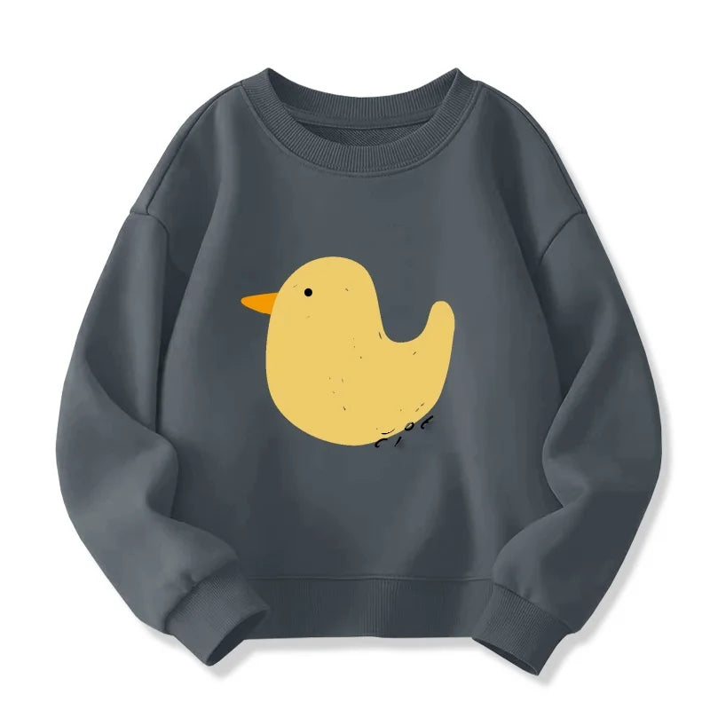 Kids cartoon graphic hoodie worn by child