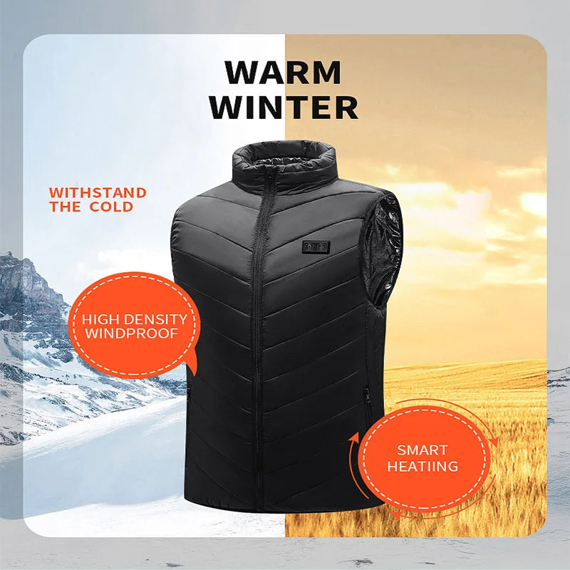 USB heated jacket front view black