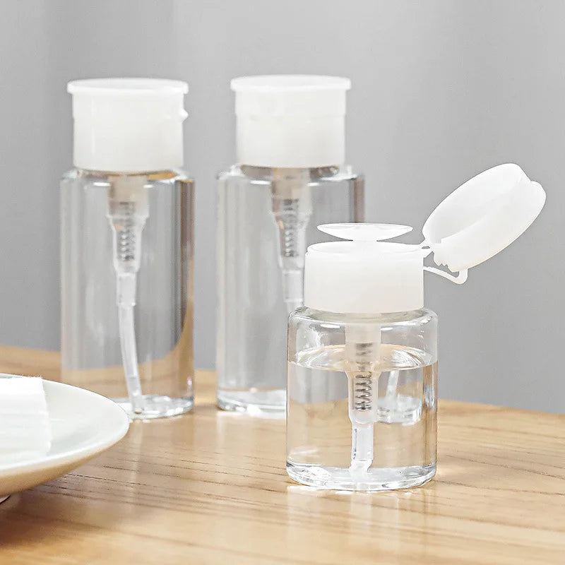 Refillable push-pump dispenser bottle pump mechanism detail