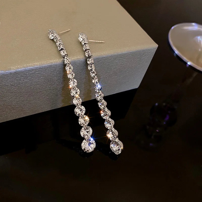 Crystal tassel drop earrings style variety display
