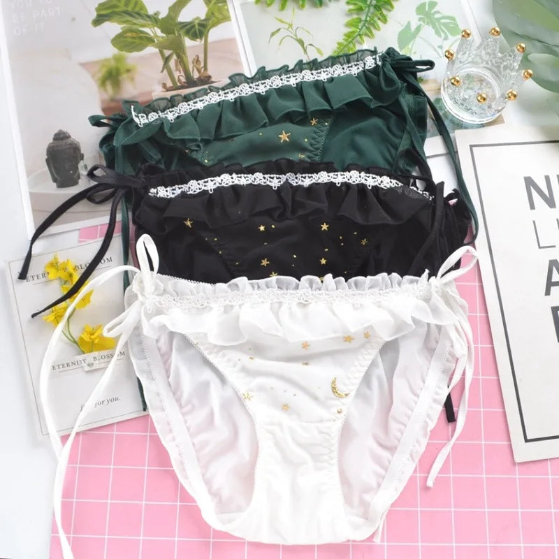Women's plus size lace milk silk briefs fabric close-up