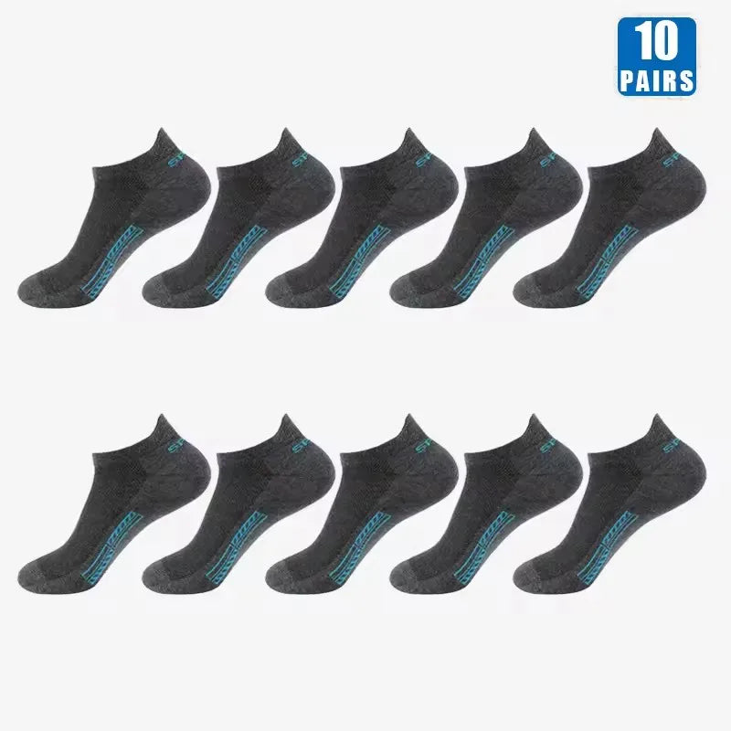 Men's casual boat socks worn in shoe