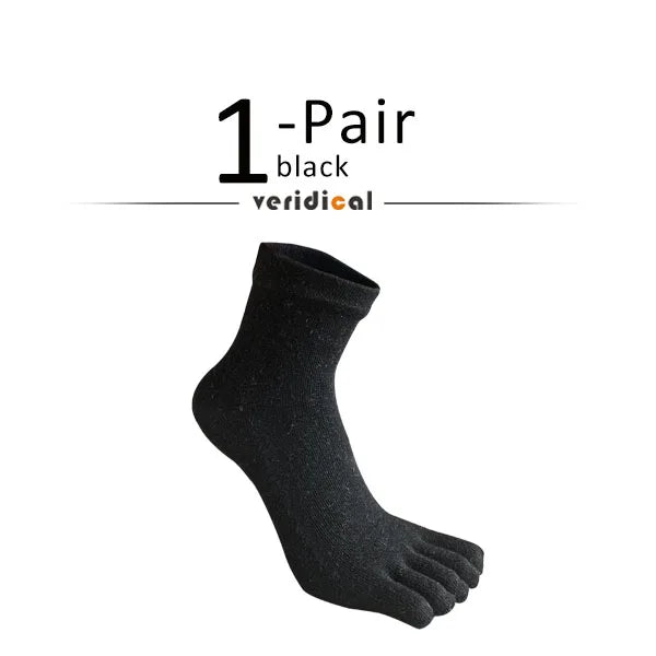 Wool toe socks worn on feet