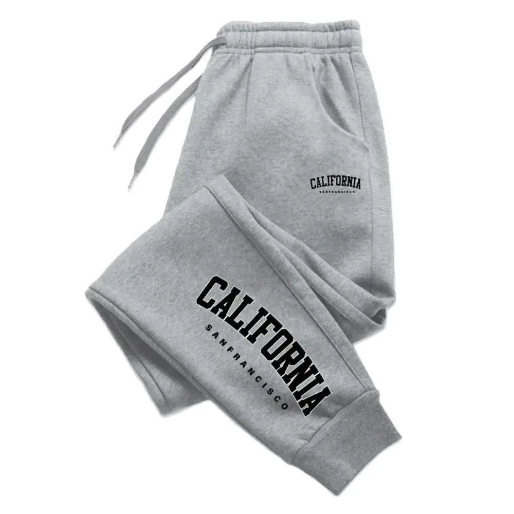 Men's casual versatile sweatpants front view grey