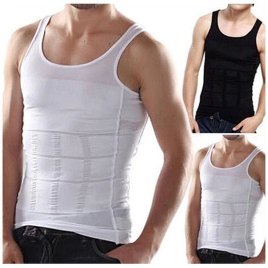 Men's slimming body shaper compression vest fabric detail