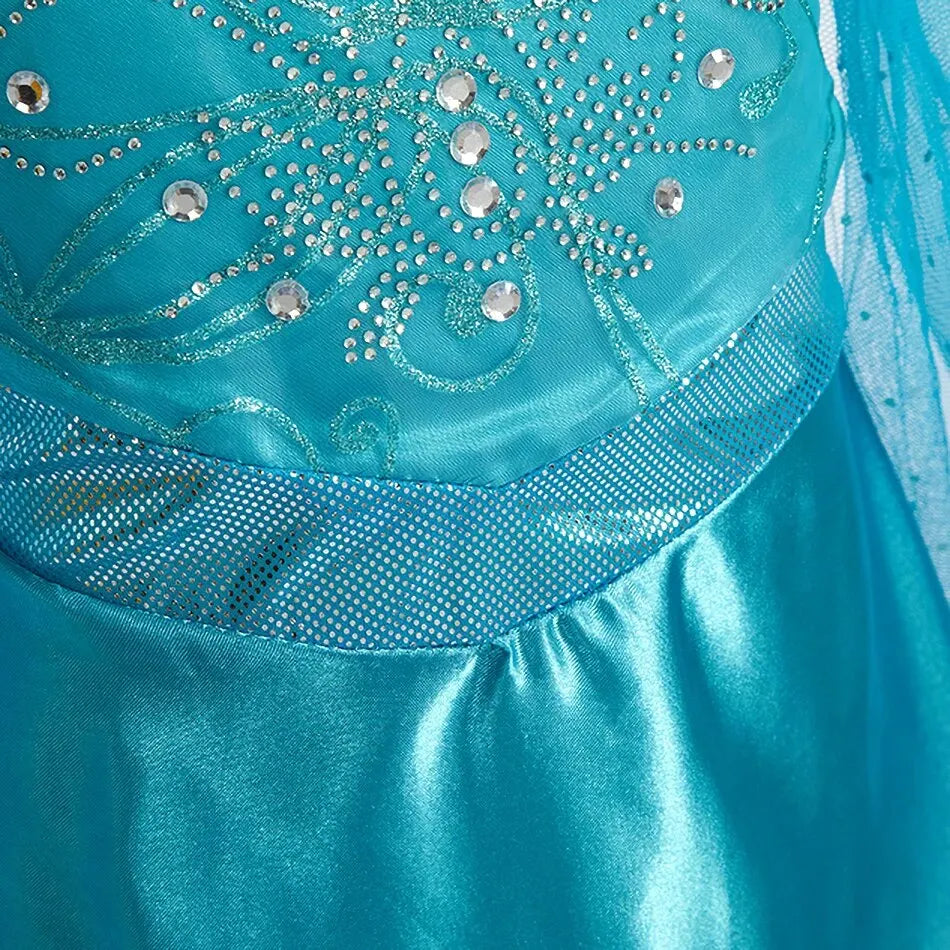 Girls snow queen halloween costume worn by child