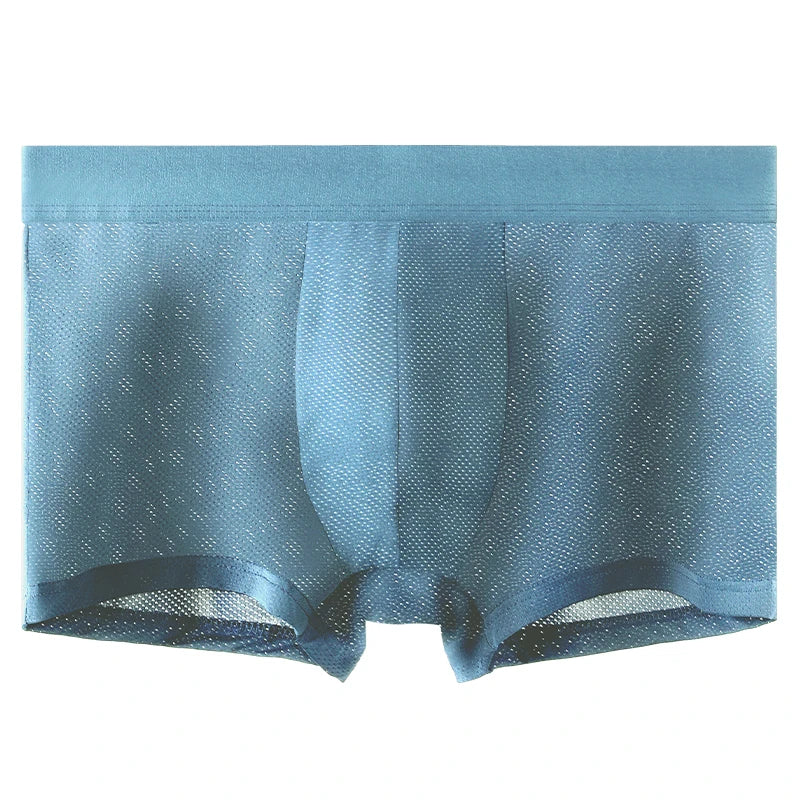 Men's ice silk mesh boxer briefs worn model