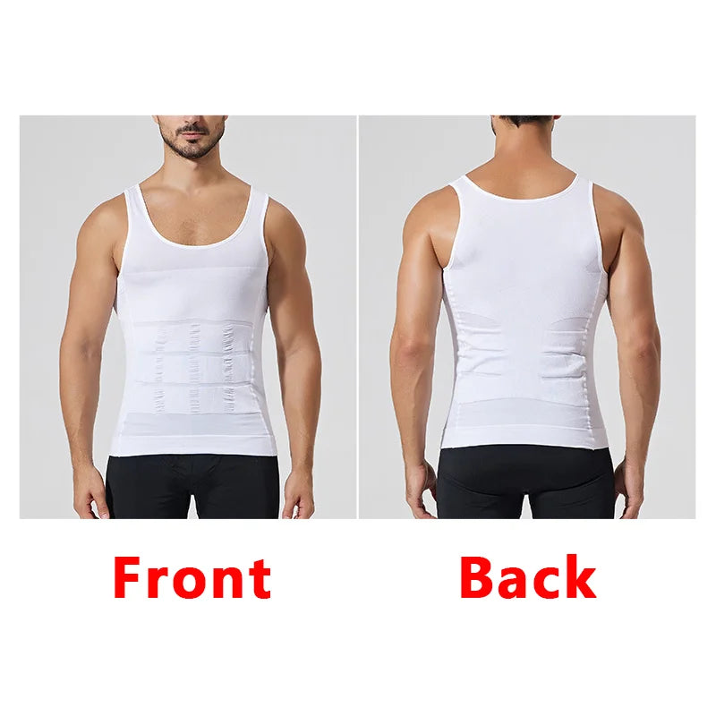Men's seamless compression slimming tank top black