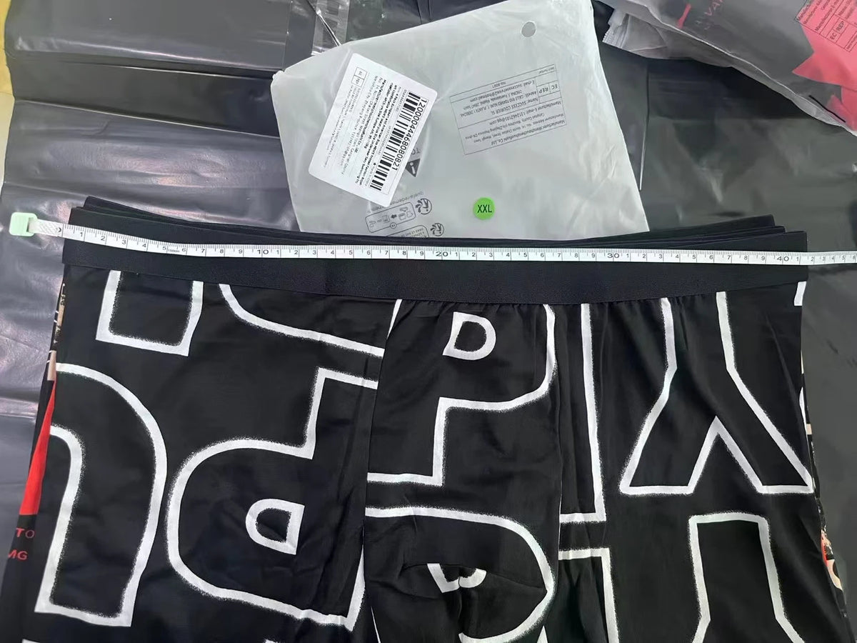 Men's printed boxer shorts worn model