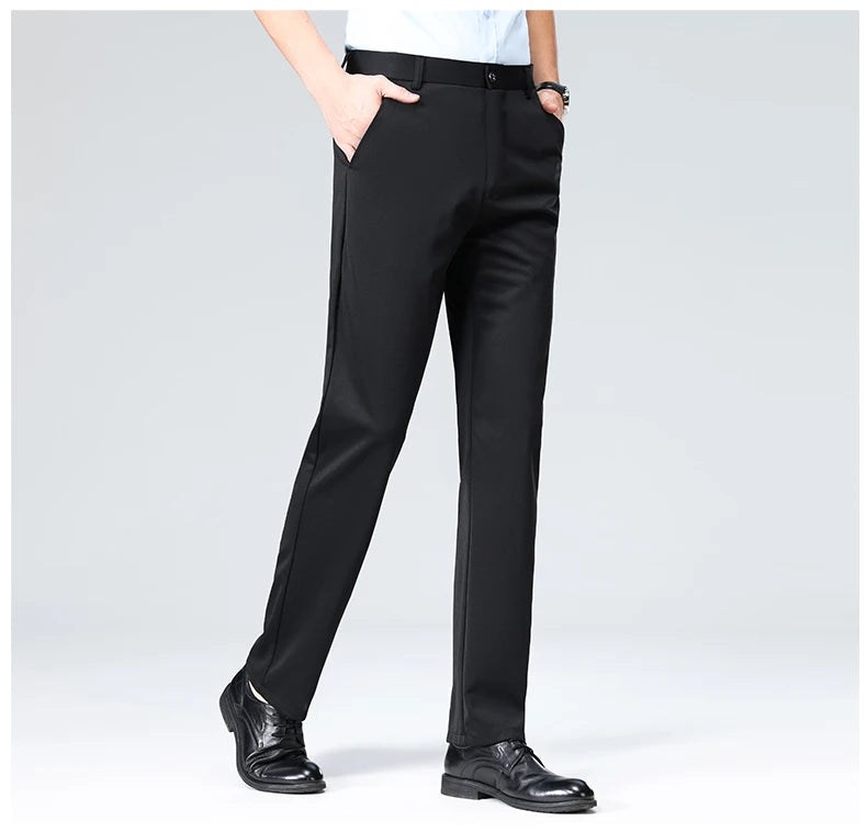 Business Casual Pants – Men's Elastic Waist Dress Trousers