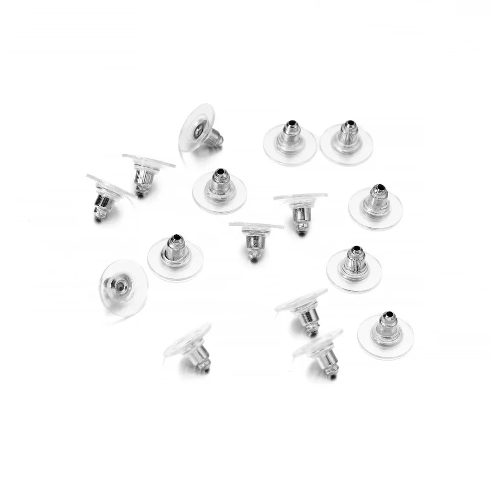 Rubber earring backs attached to earring post