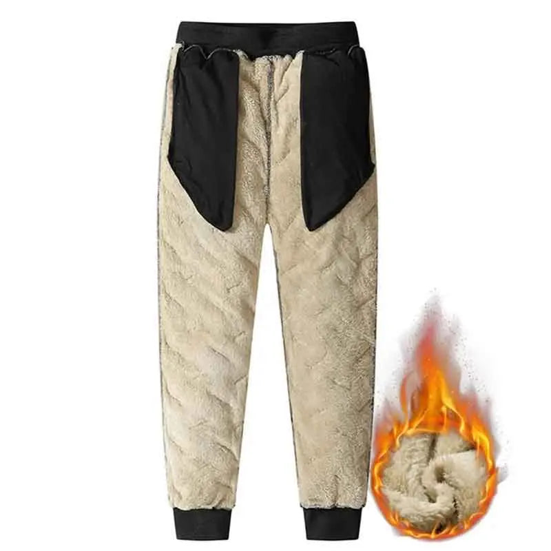 Thermal fleece sweatpants front view black