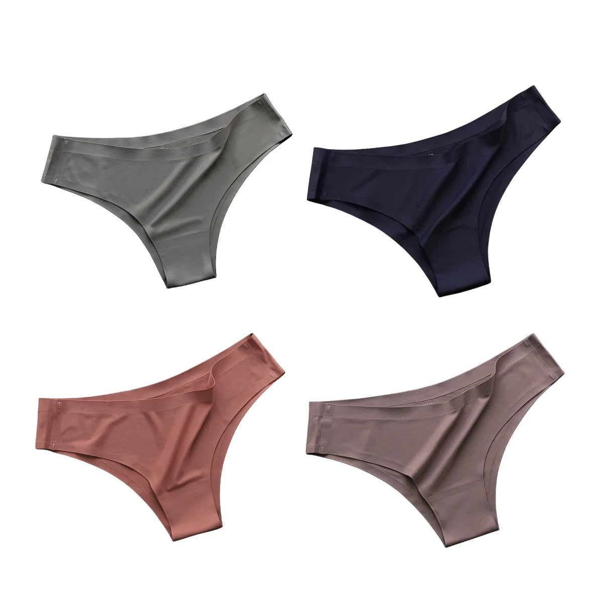 Women's seamless ice silk bikini briefs worn model