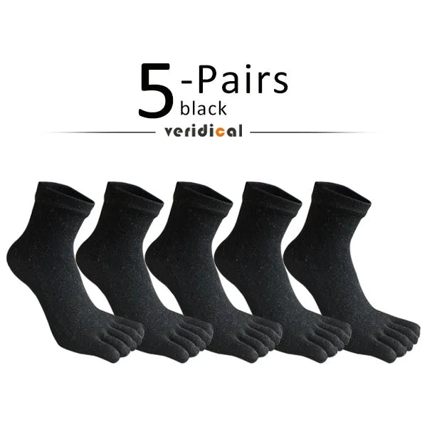 Wool toe socks worn on feet