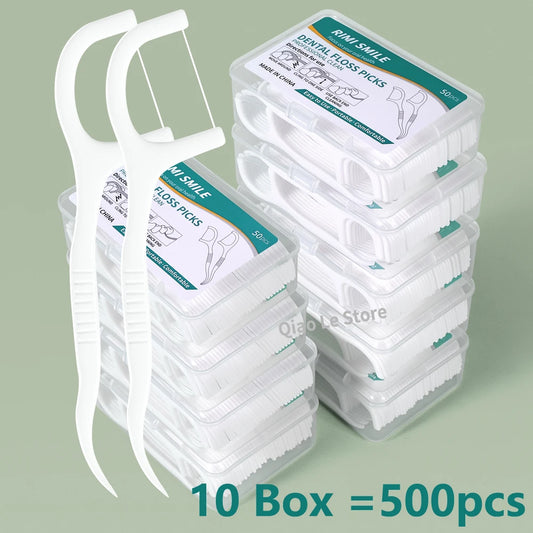 Disposable dental floss sticks box view