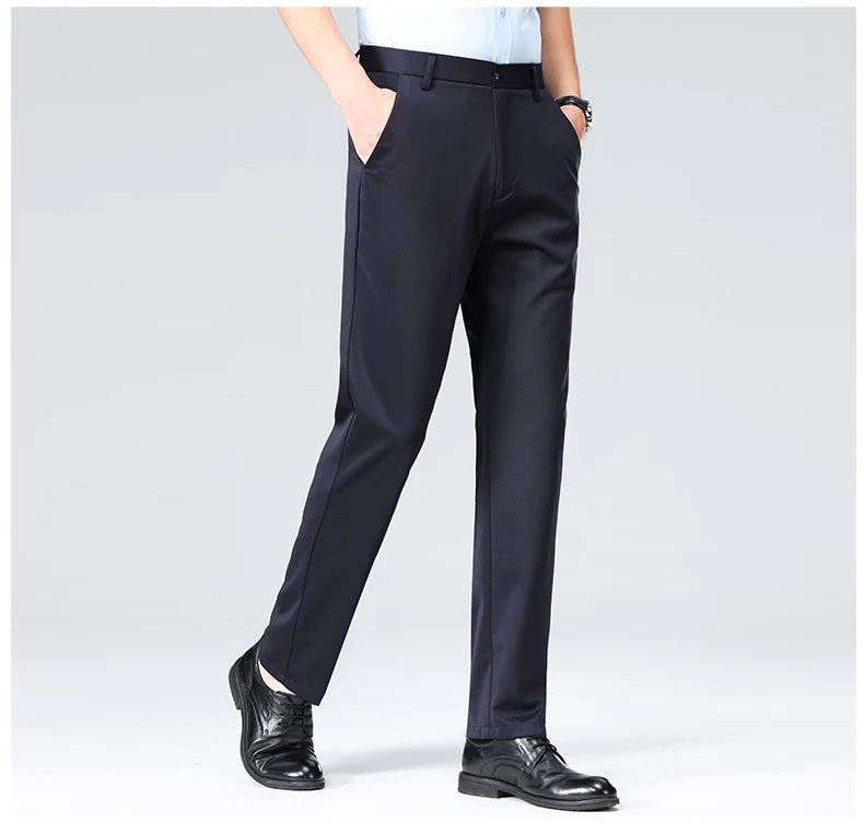 Business Casual Pants – Men's Elastic Waist Dress Trousers