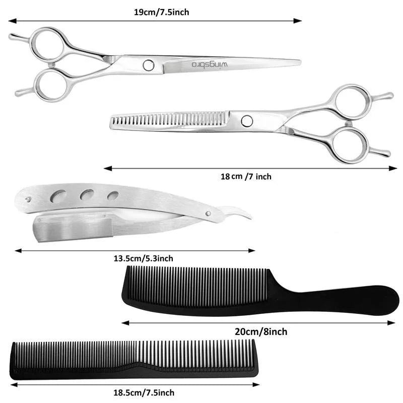 Professional hair cutting scissors set with stand