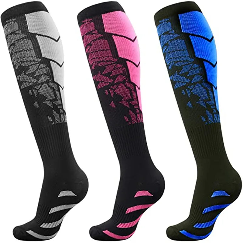 Compression support socks worn on legs