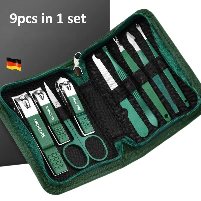 Manicure pedicure tool set open display