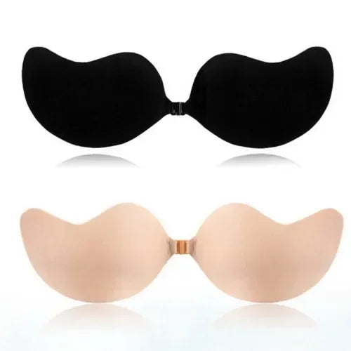 Strapless invisible push-up bra front view black